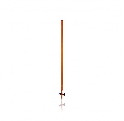 DURAN burette, verre brun, certificat de conformite, 10 ml precision 0,02 robinet cle PTFE, classe A