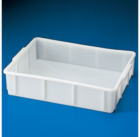 Deep tray, low form stackable , in HDPE ,410x458 mm height 143 mm 20 liters