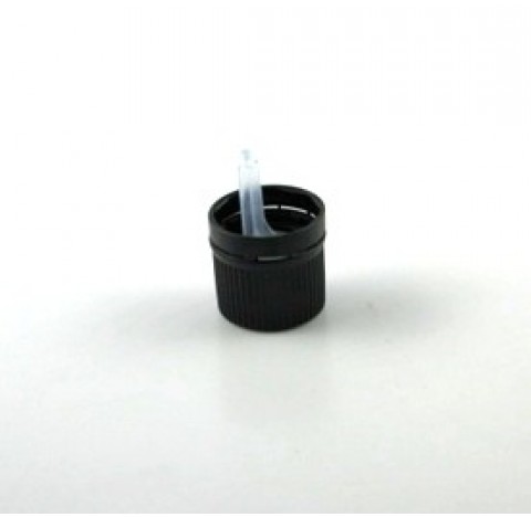 Capsule DIN 18 compte goutte inviolable en polyethylene noir , insert 12302 standard