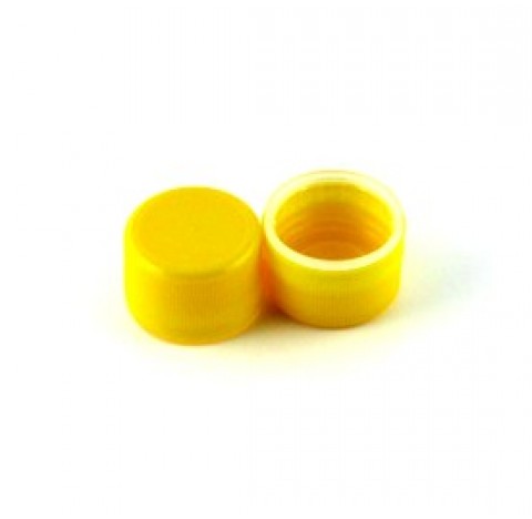 Capsule PP28 inviolable en polypropylene jaune avec obturateur