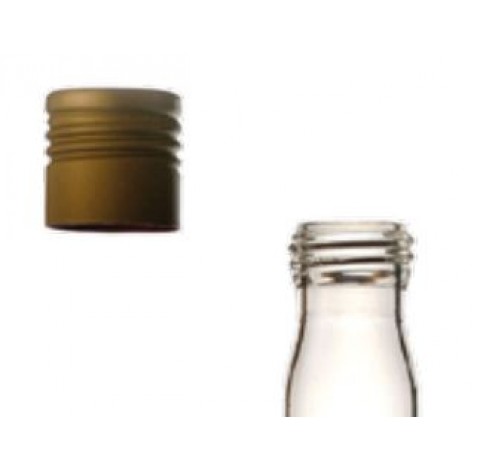 Capsule aluminium, filetage 11 dorée avec joint santoprene gris
