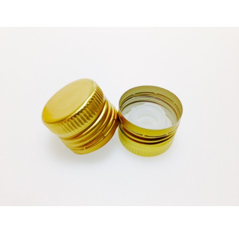 Capsule aluminium or bague PP31.5 prefiltee avec verseur