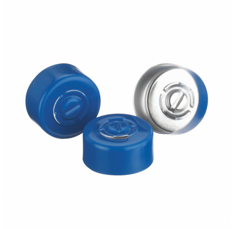 Scellage aluminium a disque central detachable sans joint, bleu, DE 13 mm (Boite de 1000)