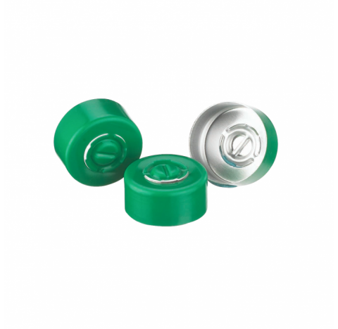 Scellage aluminium a disque central detachable sans joint, vert, DE 13 mm (Boite de 1000)