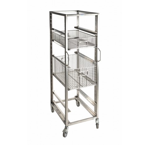 Transport cart for transport baskets EURO standard dimensions LxWxH 610x465x1360 mm ,5 hanging ties,