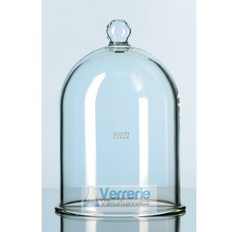 DURAN Bell jars with knob, for vacuum use, height 250 mm diameter 185 mm total height 300mm