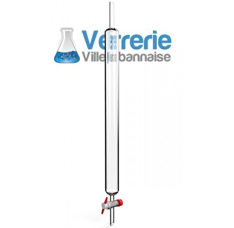 Colonne avec robinet PTFE 2.5 mm diamètre du corps 30 mm longueur 340 mm tube du haut diametre 9 mm