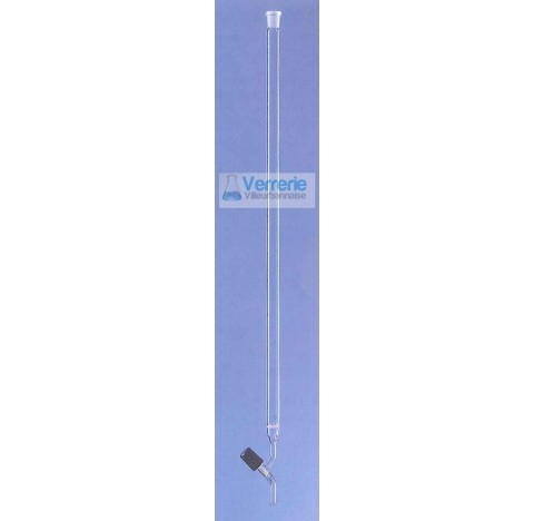 Chromatographic column 430 ml diam int 30 mm height 600 mm with sinter por4 socket 29/32 Vanne rotaf