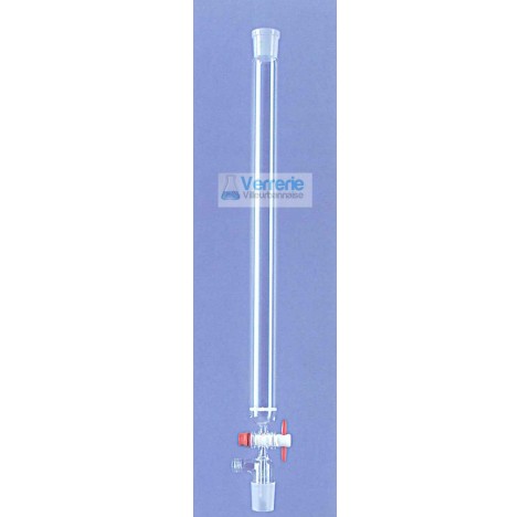 Chromatographic column 280 ml diam int 30 mm height 400  mm with sinter por0 sockets 29/32 with stop