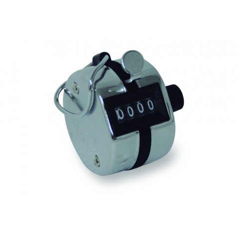 Compteur manuel de cellules fait de metal.<br>Chaque pression ajoute une unité.<br>4 chiffres.<br>Co