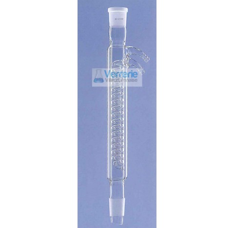 Vacuum condenser coil effective length 160 mm sockets male and female 14/23 glass connections for va