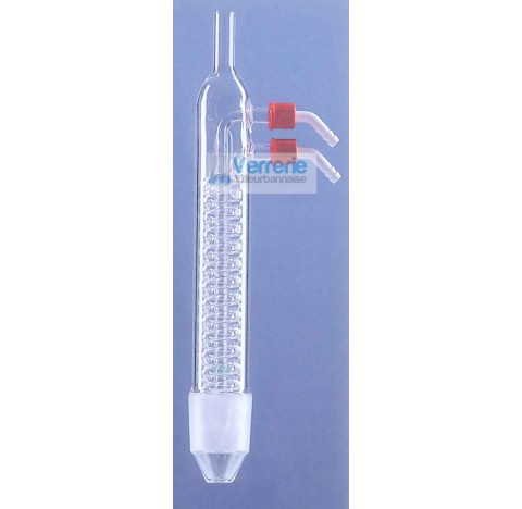 Refrigerant / condenseur a serpentin de Dimroth longueur utile 400 mm rodages male et femelle 45/50 
