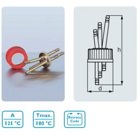 DURAN Stainless Steel 3-port Connector GL 45 A robust and durable tubing connection system for use w