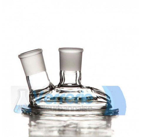 Glass lid of reactor DN 120 central socket 29/32 angled socket :1 x 29/32 height :125 mm Pression