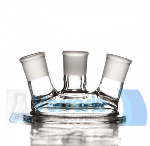 Glass lid of reactor DN 150 central socket 40/45 angled socket :2 x 29/32 height :150 mm Pression