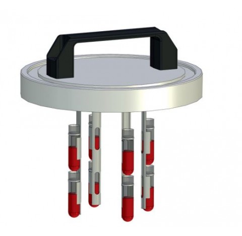 Couvercle avec poignee pour 16 vials, utilise pour les dewars de transport d'echantillon sous gaz LN