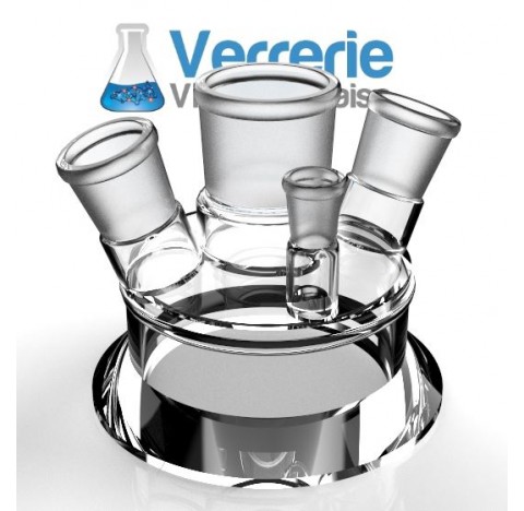 Glass lid of reactor DN 100 central socket 45/40 angled socket :2 x 29/32 vertical socket :1 x 14/23