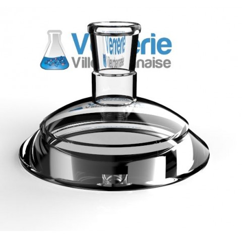 Glass lid of reactor DN 100 central socket 29/32 height :125 mm Pressure maxi : 1 Bar verre Pyr