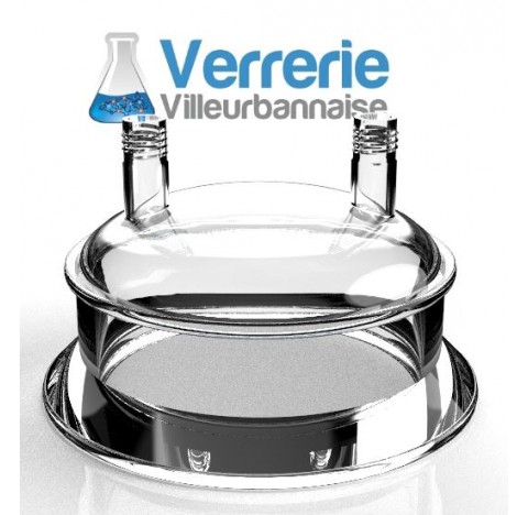 Couvercle de réacteur DN120 Schott avec 2 x GL18 droits en verre borosilicate