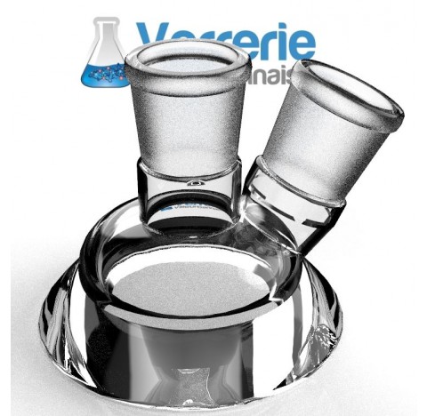 Glass lid of reactor DN60 central socket 29/32 angled socket : 29/32 height 125 mm Pression maxim
