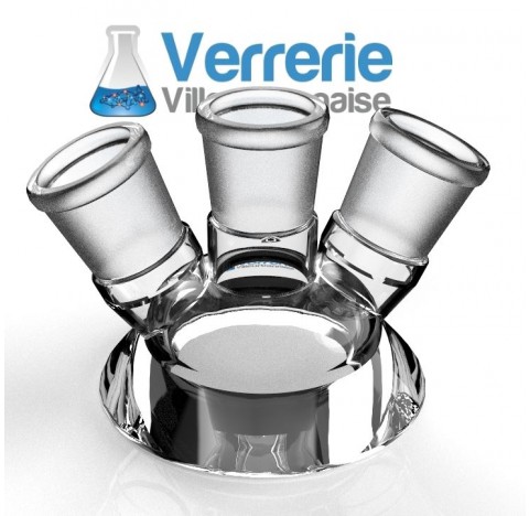 Couvercle DN60 avec un filetage GL25 central et 4x GL14 droits Pression maximum : 1,5 Bars Verre Pyr