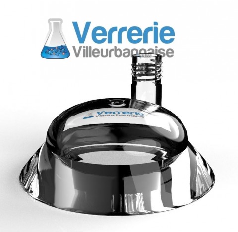 couvercle de réacteur DN60 Schott avec GL18 non central droit, en verre borosilicate