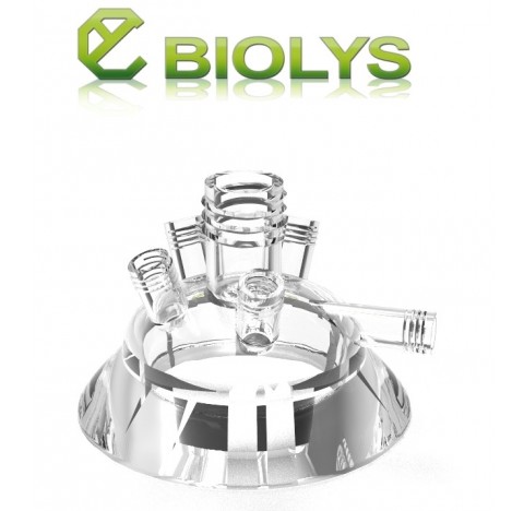 Couvercle DN60 avec un filetage GL25 central et 4x GL14 droits Pression maximum : 1,5 Bars Verre Pyr