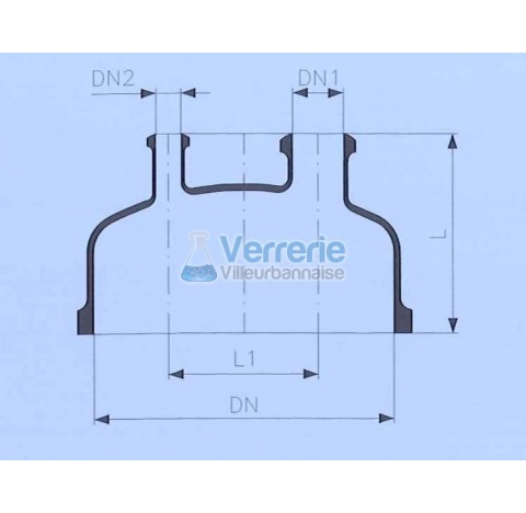 Couvercle DN 400 PZ deux entrees DN 50 KZA Hauteur:275 mm ecart entre DN 200mm verre industriel