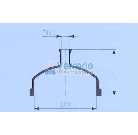 Couvercle DN 200 PZ entree DN 25 KZA Hauteur :175mm verre industriel