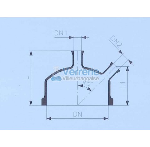 Couvercle DN 200PZ une entree centrale DN 25 RK une entree incline DN 25RK Hauteur : 175mm verre ind