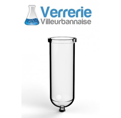 Cuve en verre graduee volume 5 litres bride DN 150 PZ avec vidange DN 25KZA Longueur totale 500 mm D