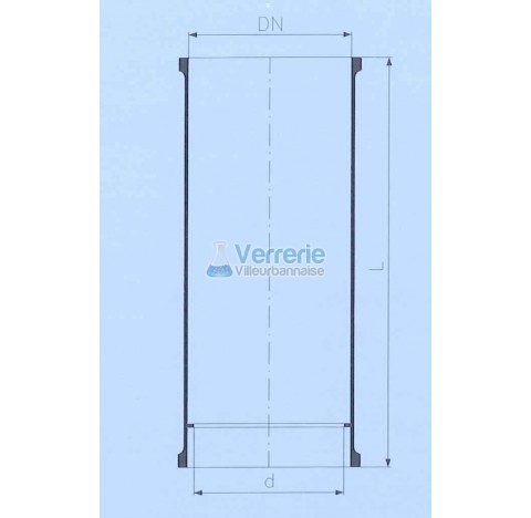 Cylindre fractionne absorbant en verre DN 600 PZ Long. 750 mm Diam int (d) : 540mm