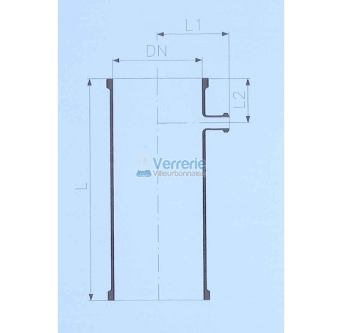 Cylindre en verre pour raccord industriel DN 200 PZ Long. 1100mm
