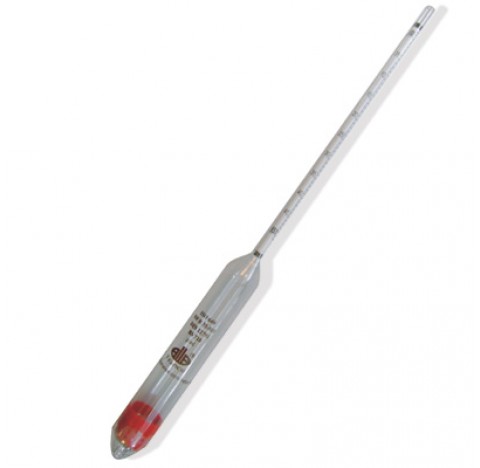 Densimetre en verre amplitude 1,150 - 1,200 g/ml   division 0,0005 precision 0,0005 longueur totale 