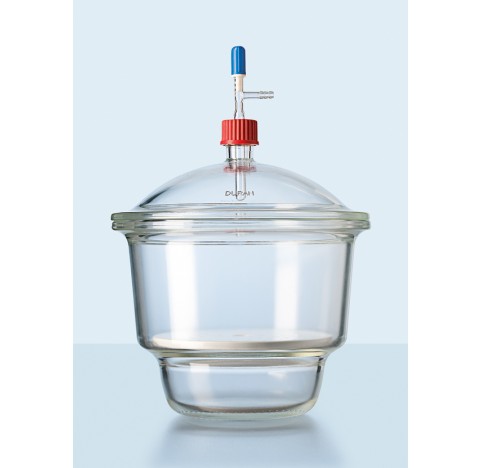 DURAN Vacuum Desiccator with plane flange and screw thread outlet type MOBILEX, GL 32 in lid, incl. 