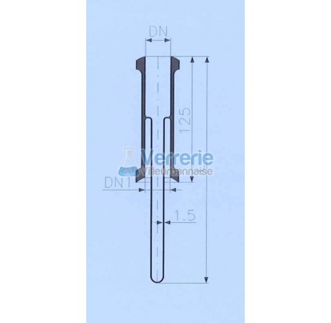 Support thermometre en verre DN 25 KZA DN(1) 50 KZB longueur totale 1000mm doigt de gant en verre