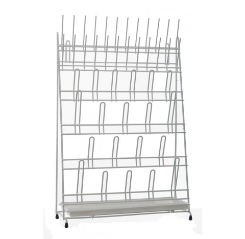 Draining rack with drip pan 44 places dimensions LxWxH : 420x160x610 mm ,PA coating