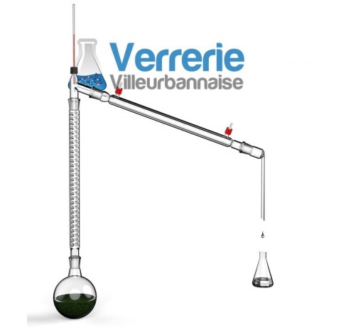 Glass apparatus for fractionning distillation compound: Ballon 500ml 24/29 a fractionning columns vi