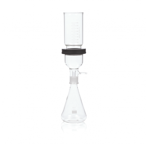 Ensemble de filtration sous vide, 90 mm, verre borosilicate de Type I clair, avec support en acier i