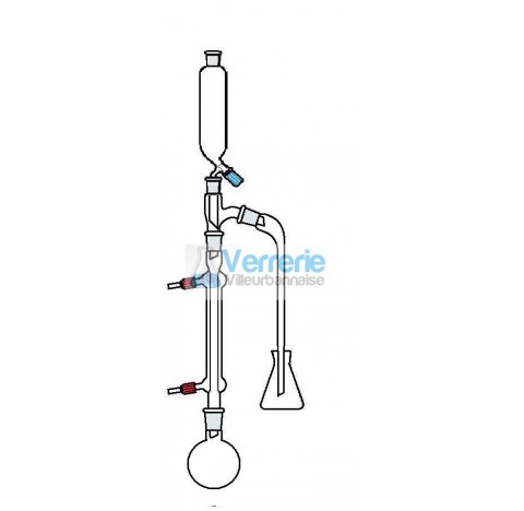 Glass apparatus for reflux with addition and absorption compound: a boiling flask 19/26 250ml a cond