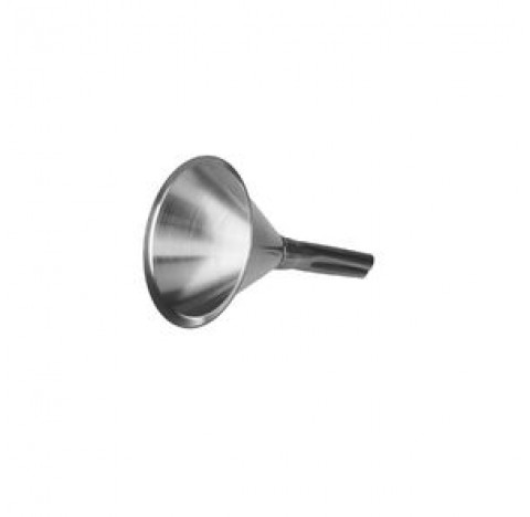 Funnel diameter 80 mm height 50 mm , total height 115 mm , pipe diameter 13/17 mm ,stainless steel ,