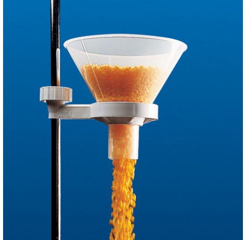 Powder funnel diameter 180mm output diameter 43 mm , autoclavable in polypropylene