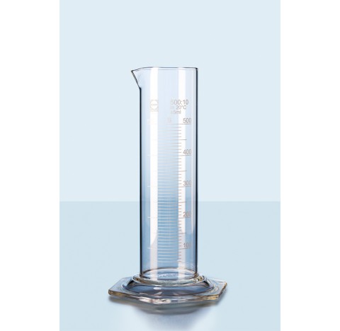 DURAN Measuring cylinder, low form, with spout, hexagonal base, with graduation, 10 ml packing of 2