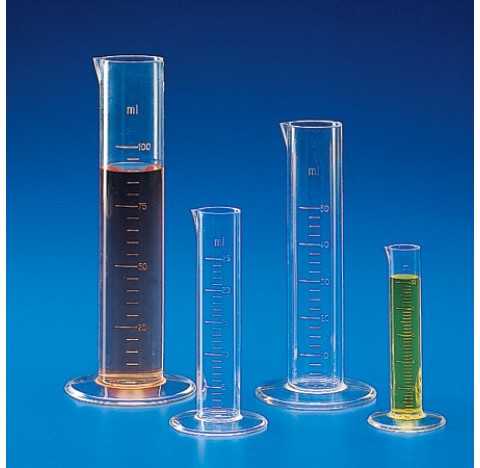 Graduated measuring cylinder 10 ml graduation 2 ml subdivision 0,25 ml O.D. 16mm height 87 mm in PMP