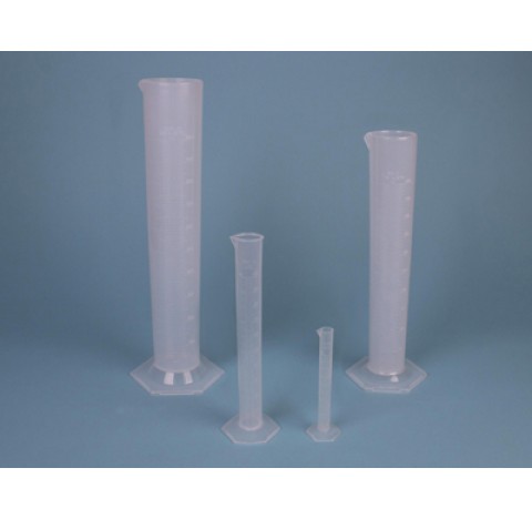 Eprouvette classe B 2 litres en polypropylène diamètre interne 62 mm hauteur 440mm, division graduat