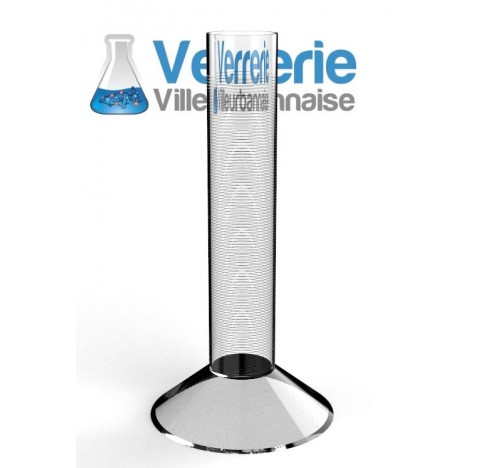 Eprouvette 10 litres avec bec verseur, graduation tous les 100 ml sans chiffrage en verre borosilica