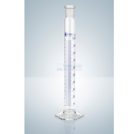 Eprouvette rodee 10 ml classe B en verre graduation bleue DIN EN ISO 4788 vendu par 2 rodage 10/19 b
