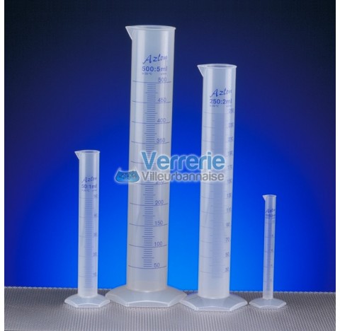 Glass cylinder 100 ml in polypropylene O.D.. 14mm height. 225mm