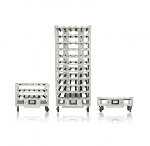 Appareil a rouleaux standard modulaire, 11 etageres fixes, 8 places, a entrainement par le haut, ave