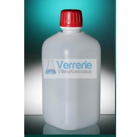 Square bottle 500ml HDPE graduatednaturel height 160 diameter 22and tamper evident screw cap with sh